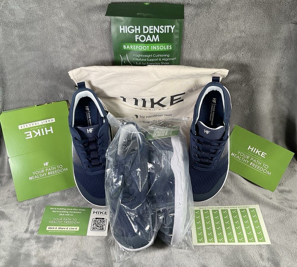 2 Pair HIKE Footwear Blue Walking Shoes Womens 8/8.5 Mens 6/6.5 + Insoles